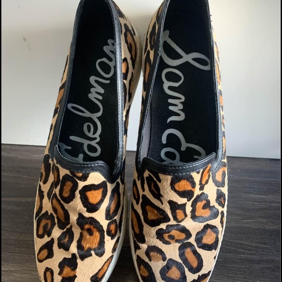 Sam Edelman leopard print sneakers/loafers - Picture 1 of 3